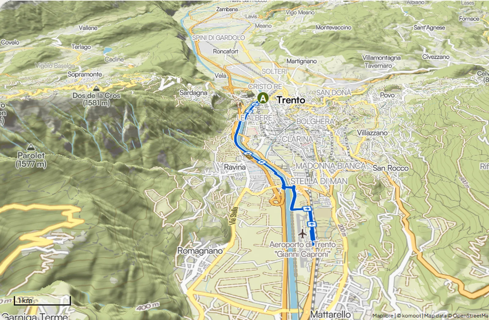 family easy bike ride in Trentino on a flat and protected cycle path